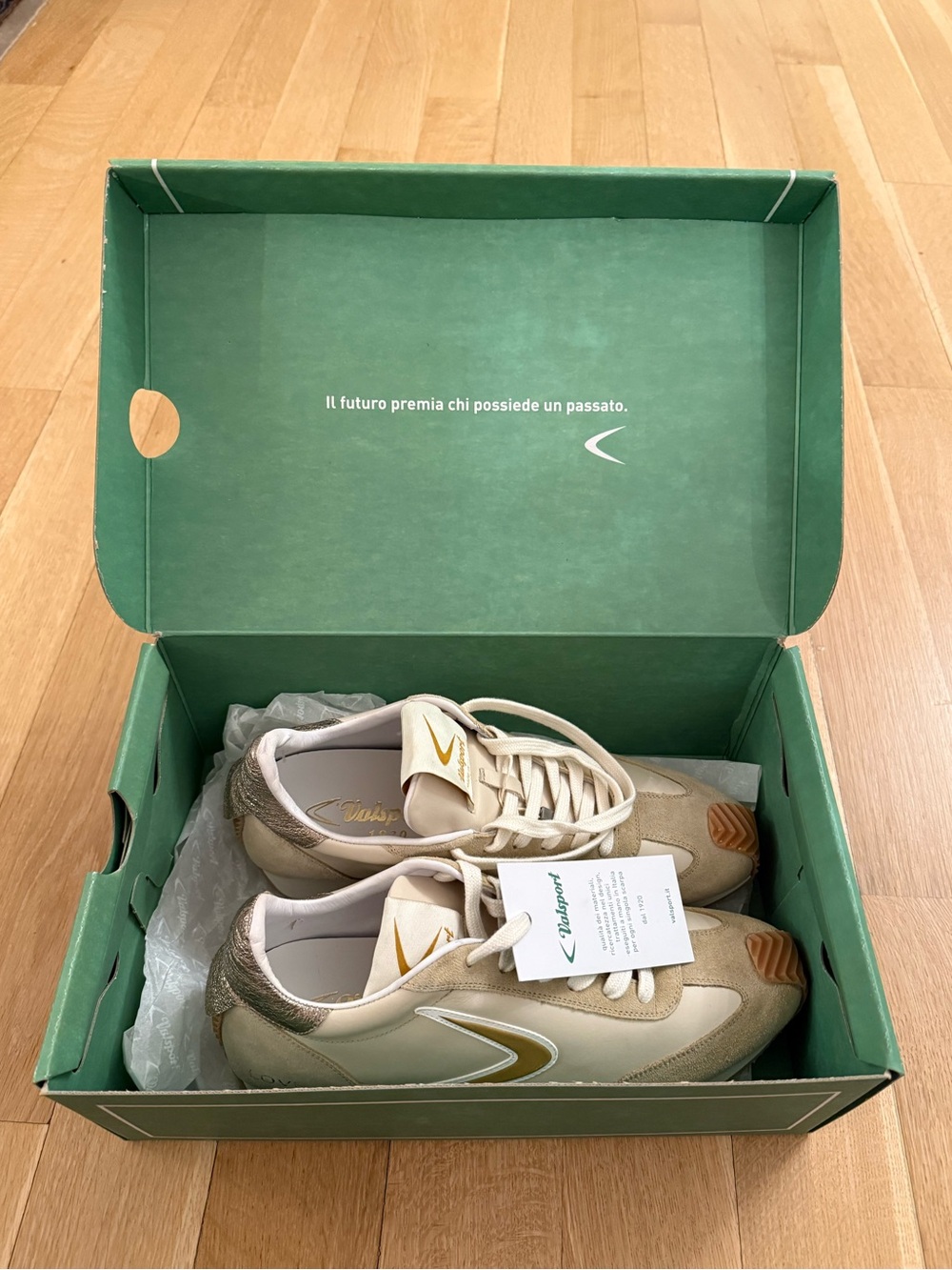 Valsport Beige & Cream Retro Runner Sneakers - Picture 9 of 9